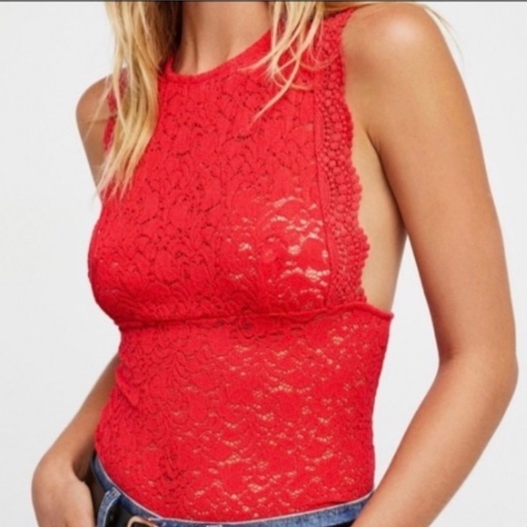 Free People Sure Thang Lace Top - Picture 2 of 12
